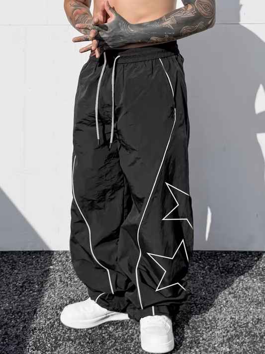 Stripped Starred Baggy Pants