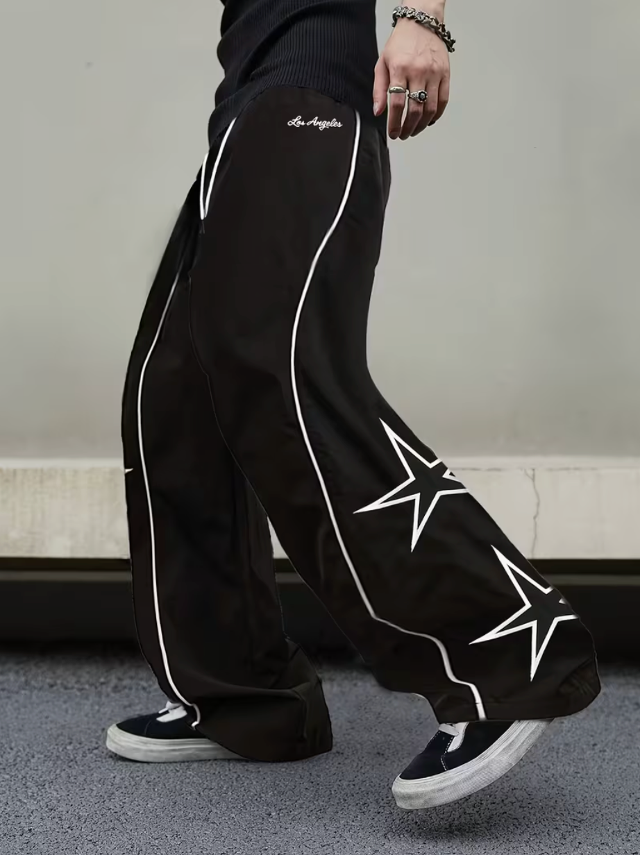 Stripped Starred Baggy Pants