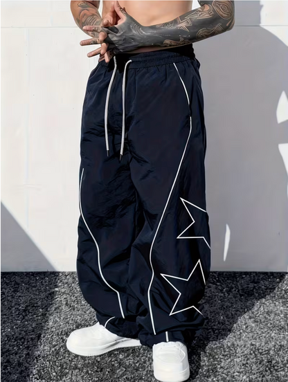 Stripped Starred Baggy Pants